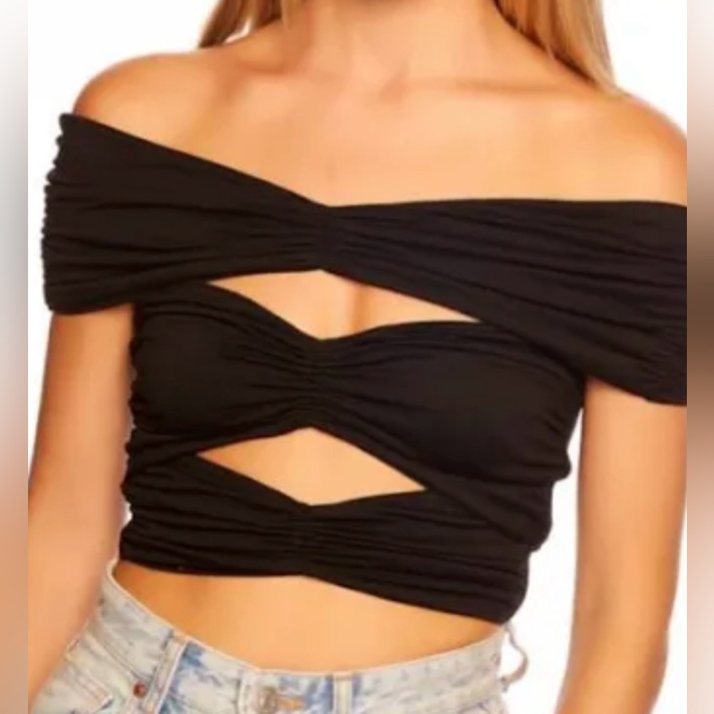 Off The Shoulder Gather Cut Out Top